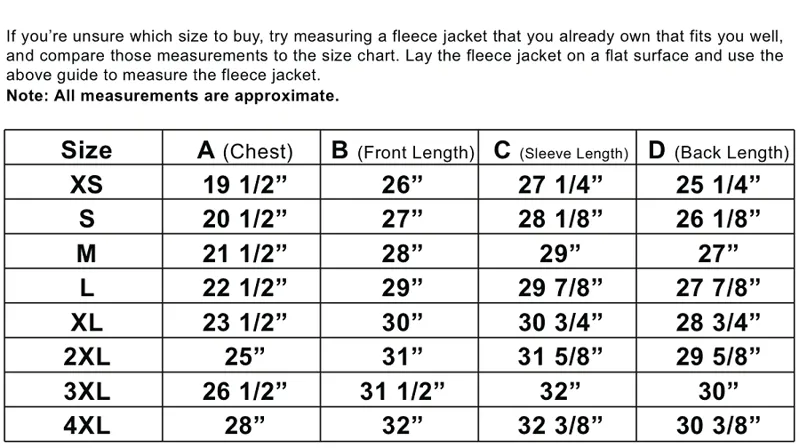 700 Tech Fleece Size Guide