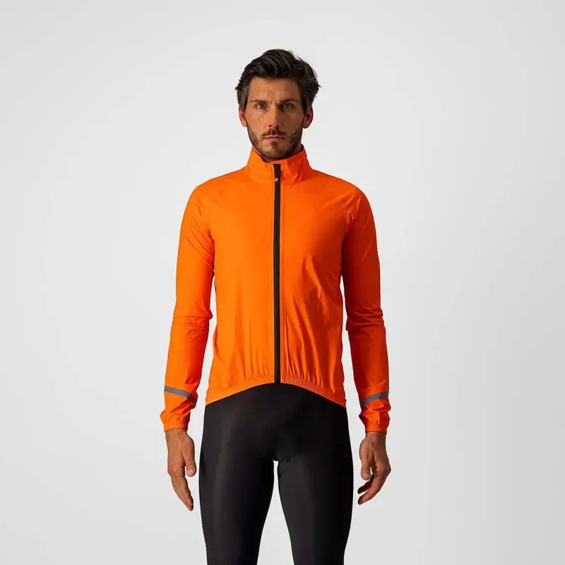Castelli Emergency 2 Mens Rain Jacket in Orange
