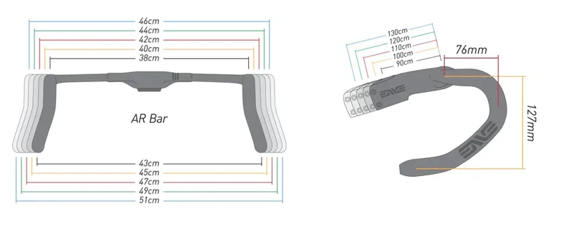 Enve SES AR One Piece Handlebar Stem Dimensions