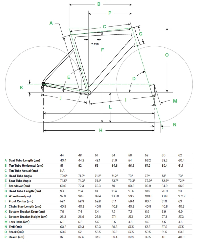 Cannondale CAAD13 Geometry