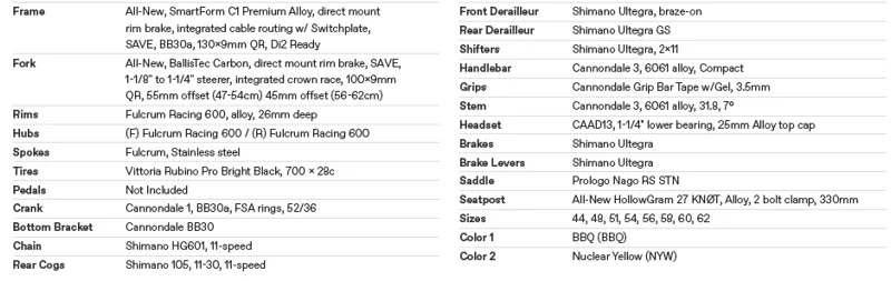 Cannondale CAAD13 Ultegra Spec