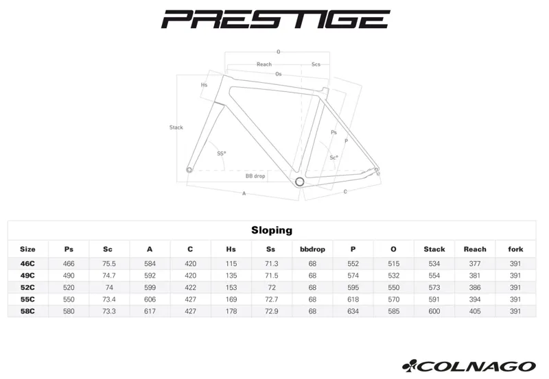 Colnago Prestige Geometry
