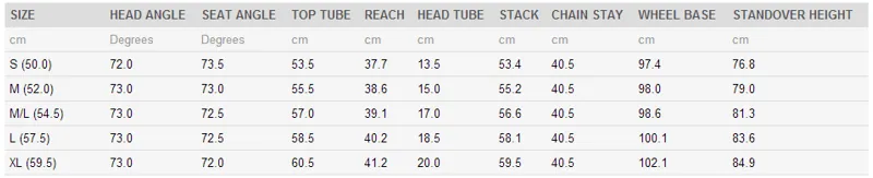 Giant Sizing Chart 2015