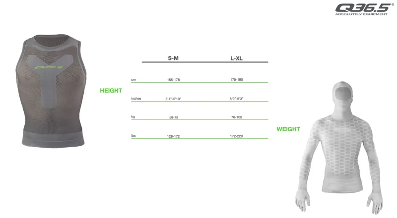 Q365 Base Layer Size Guide