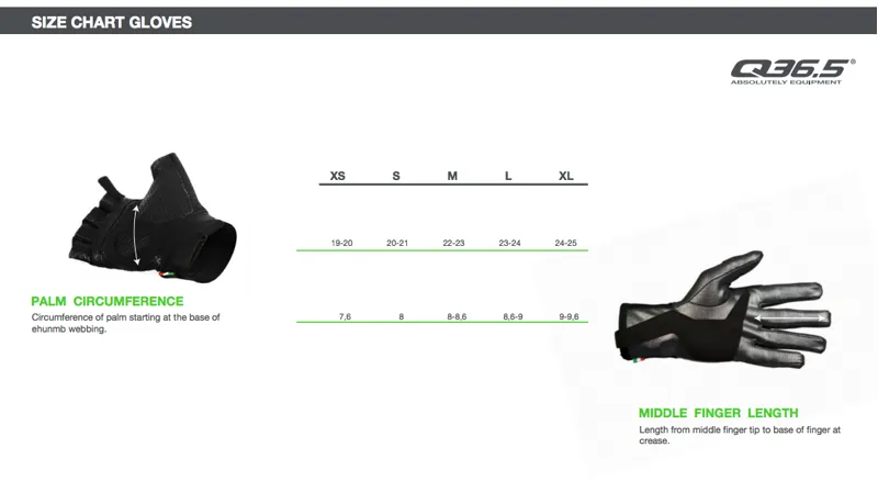 Q365 Size Guide