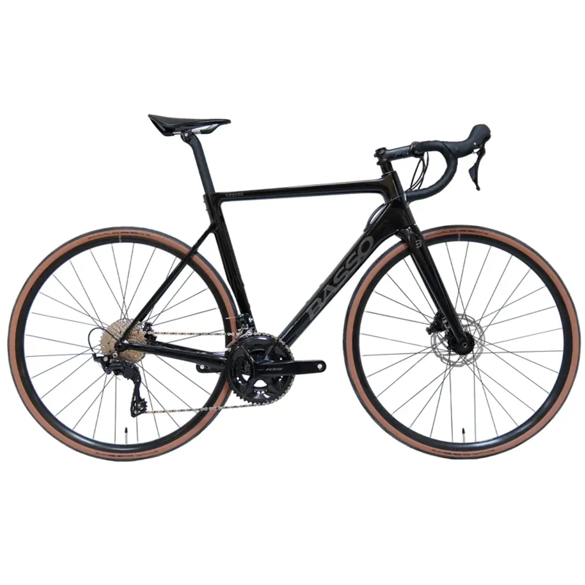 2024 Basso VENTA DISC Carbon Road Bike with 105 in Stealth Black