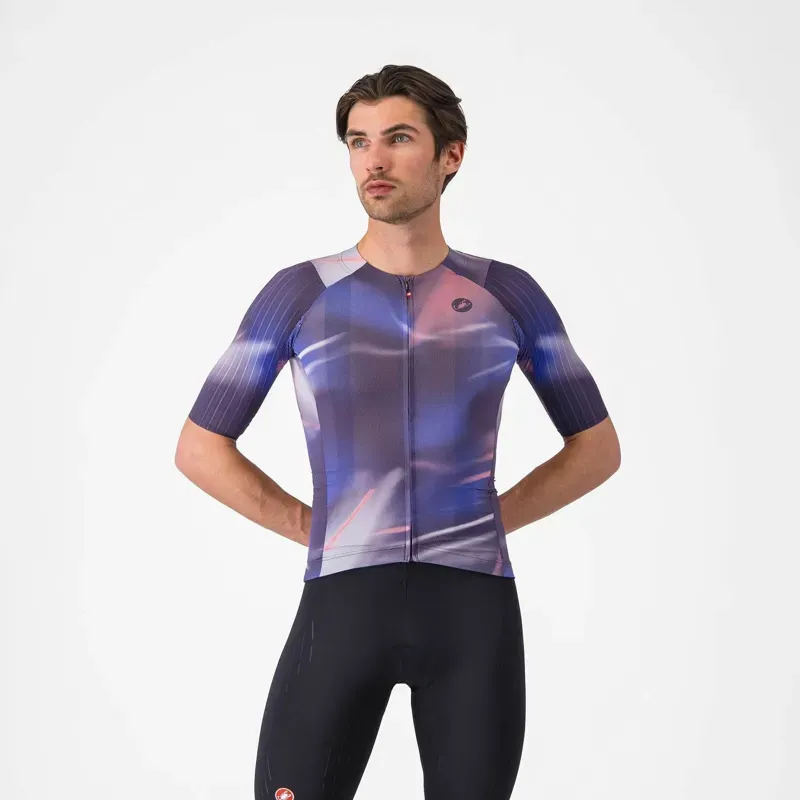 Castelli Aero Race 8S Jersey in Night Shade / Rosa Giro