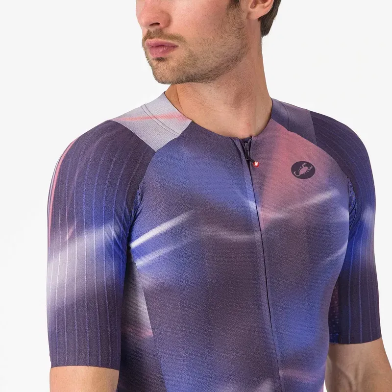 Castelli Aero Race 8S Jersey in Night Shade / Rosa Giro-4