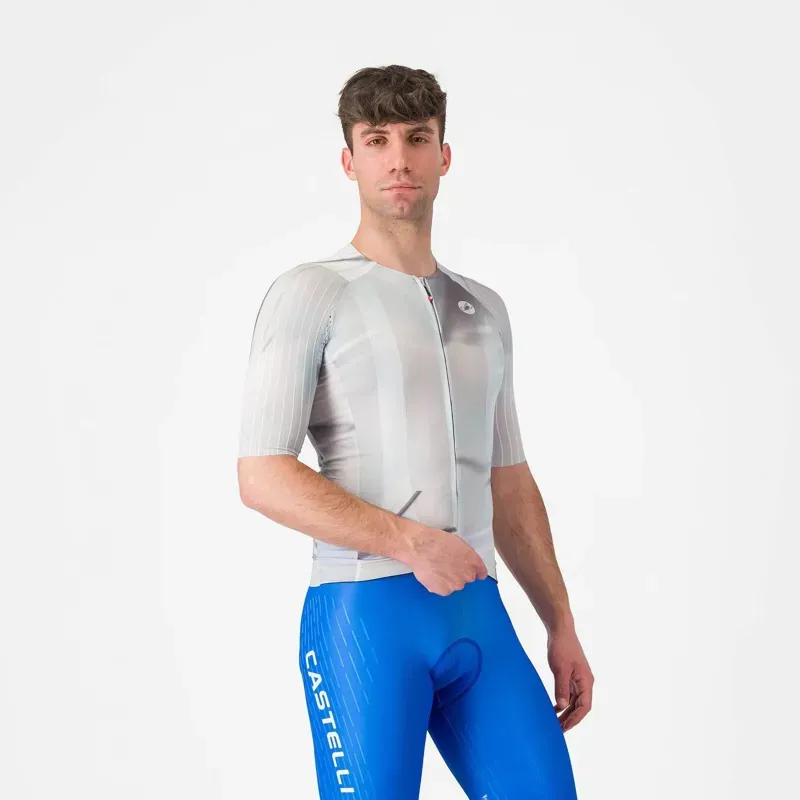 Castelli Aero Race 8S Jersey in Silver Grey / Smoke