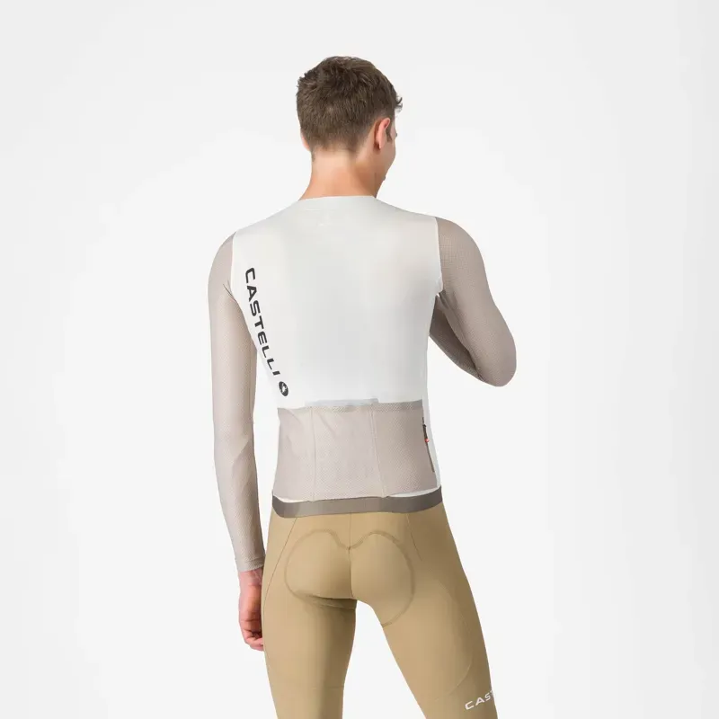 Castelli Corretto Long Sleeve Jersey in Ivory / Clay / Black-1