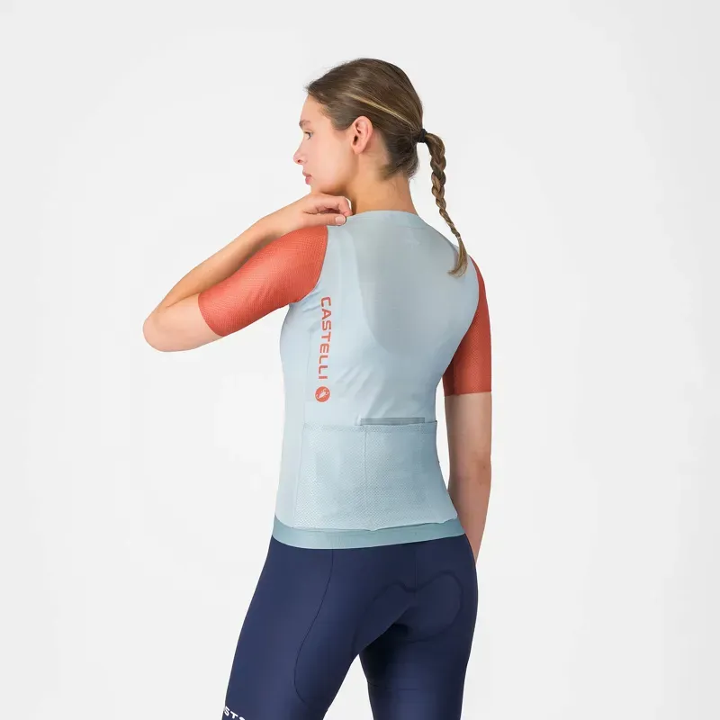 Castelli Corretto Women's Jersey in Winter Sky / Hot Sauce-1