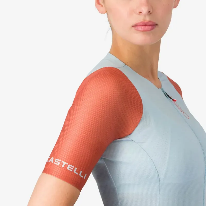 Castelli Corretto Women's Jersey in Winter Sky / Hot Sauce-3