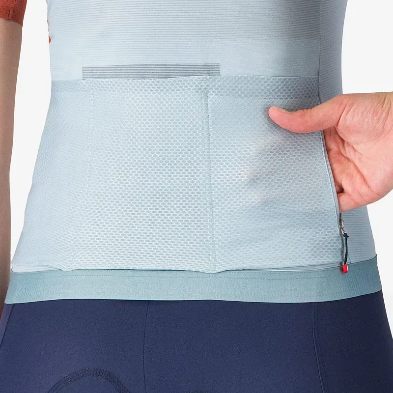 Castelli Corretto Women's Jersey in Winter Sky / Hot Sauce-4