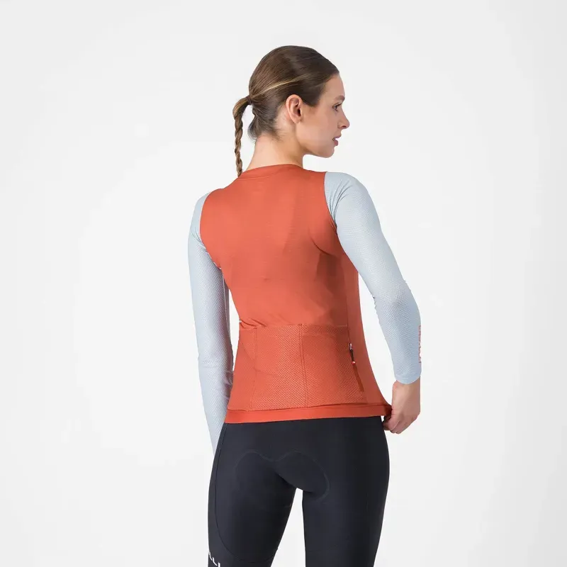 Castelli Corretto Women's Long Sleeve Jersey in Paprika / Winter Sky-1