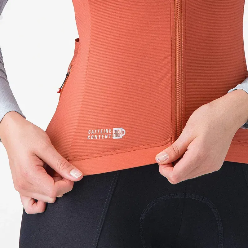 Castelli Corretto Women's Long Sleeve Jersey in Paprika / Winter Sky-3