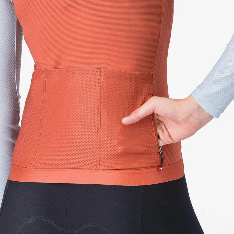 Castelli Corretto Women's Long Sleeve Jersey in Paprika / Winter Sky-4