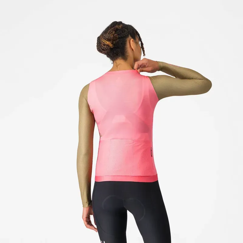 Castelli Corretto Women's Long Sleeve Jersey in Rosa Giro/Elmwood-1