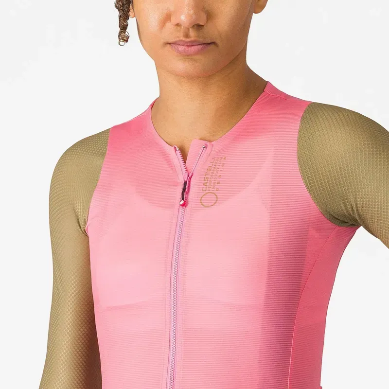 Castelli Corretto Women's Long Sleeve Jersey in Rosa Giro/Elmwood-2