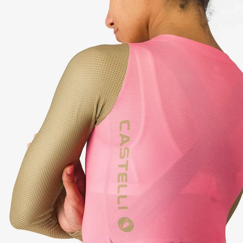 Castelli Corretto Women's Long Sleeve Jersey in Rosa Giro/Elmwood-3
