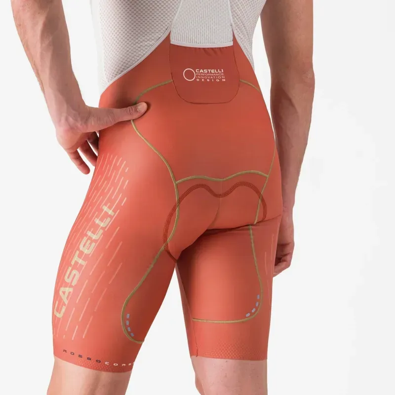 Castelli Free Aero Race S Kit Bib Shorts in Paprika Elmwood-7