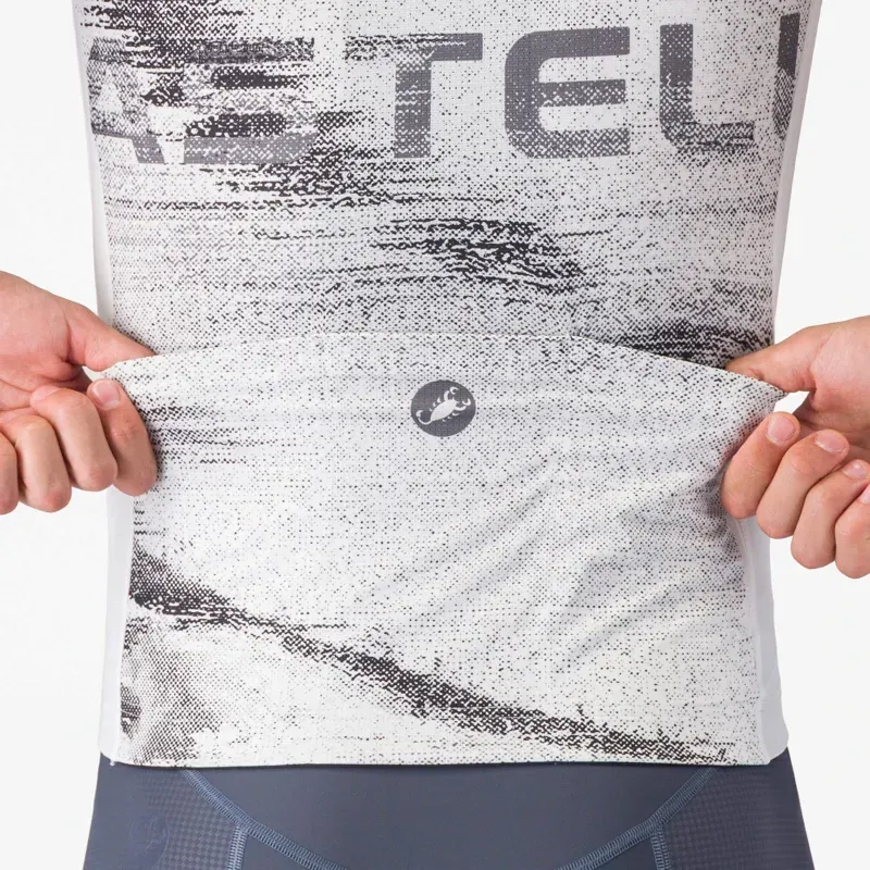 Castelli Stratus Logo Jersey in White / Smoky Grey-4