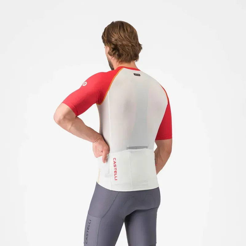 Castelli Unlimited Endurance 3 Jersey in Ivory / Rich Red -3
