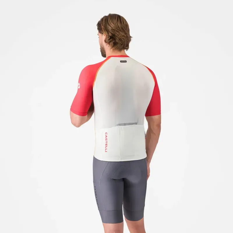 Castelli Unlimited Endurance 3 Jersey in Ivory / Rich Red -5