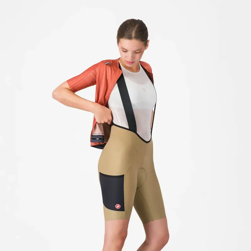 Castelli Unlimited Endurance DT Women's Bib Shorts in Elmwood / Black-1