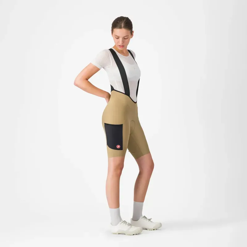 Castelli Unlimited Endurance DT Women's Bib Shorts in Elmwood / Black-3