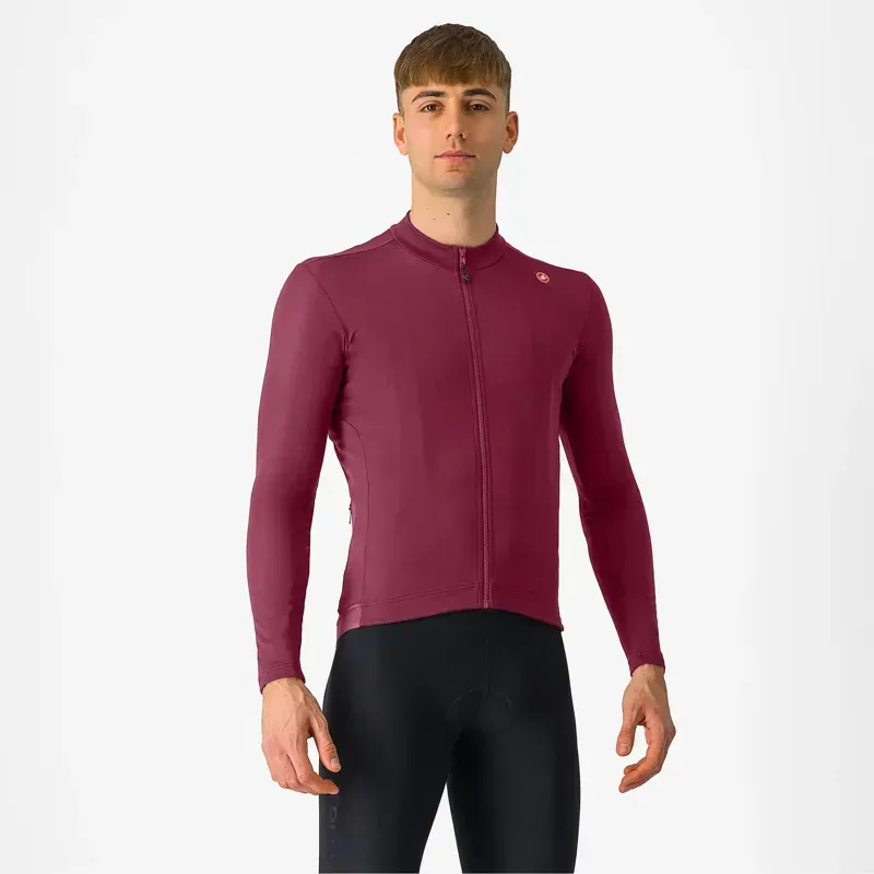 Castelli Espresso Thermal Jersey In Deep Bordeaux