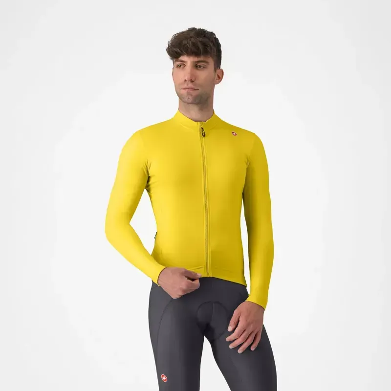 Castelli Espresso Thermal Jersey in Mango Mojito / Dark Grey