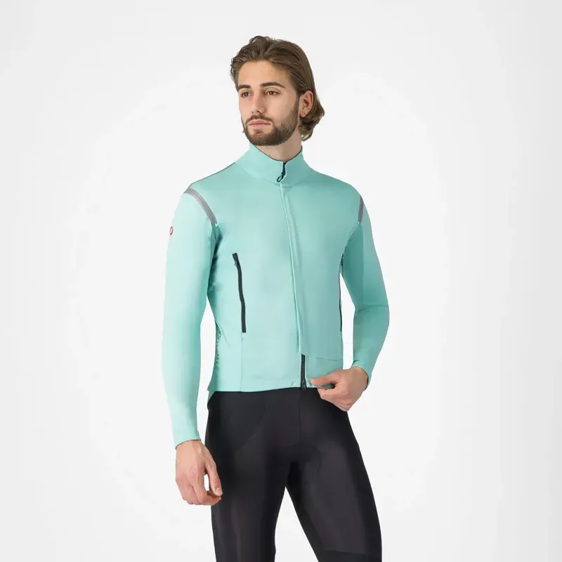 2025 Castelli Perfetto RoS 3 AirCore Jacket : Pool Blue/Black Reflex