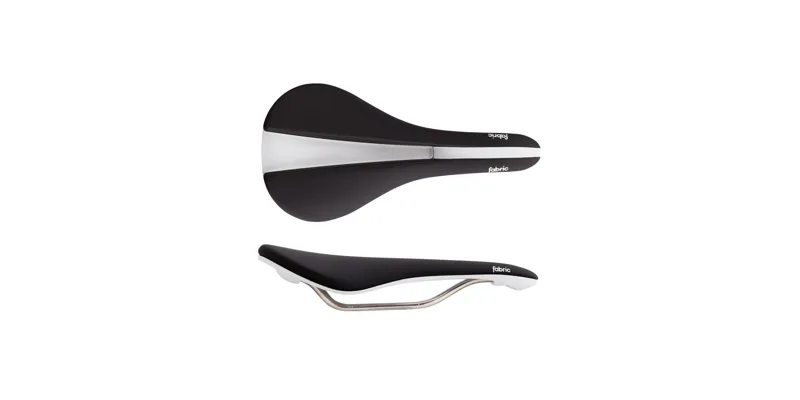 Fabric LINE WIDE Shallow Saddle : RACE : 142mm : Black / White