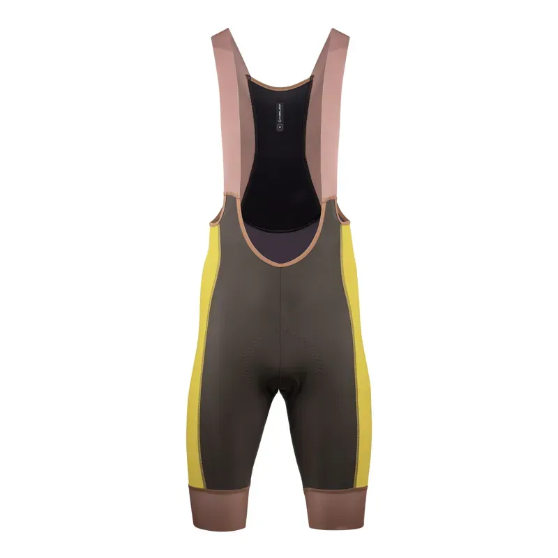 Nalini Patchwork Bib Shorts in Sand/Curry/Violet