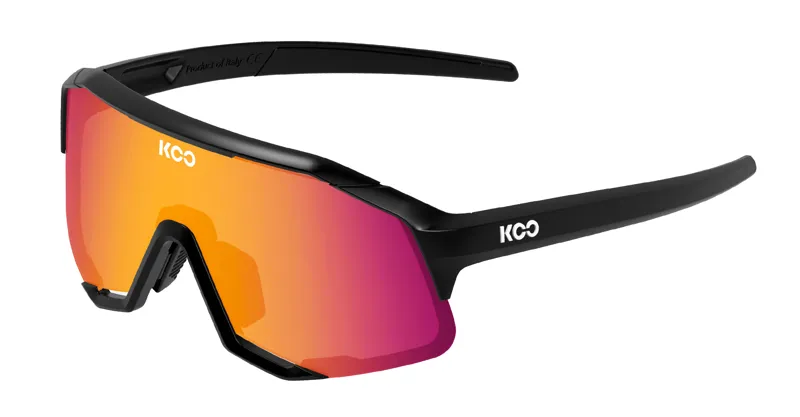 Koo DEMOS Sunglasses : Black with Photochromic Fuschia Mirror Lens