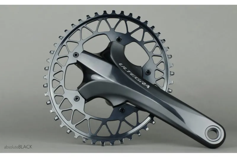 Absolute Black Gravel 1X Oval 110x5 Narrow-Wide Chainring : Grey-2