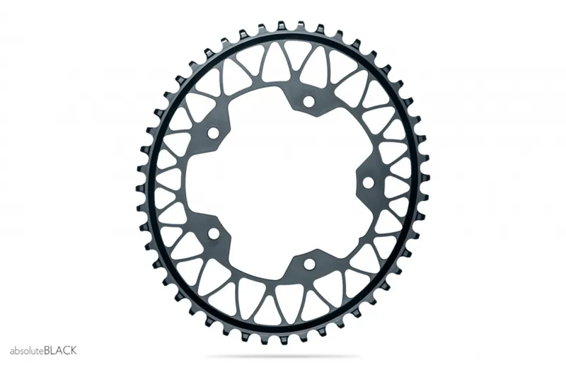 Absolute Black Gravel 1X Oval 110x5 Narrow-Wide Chainring : Grey