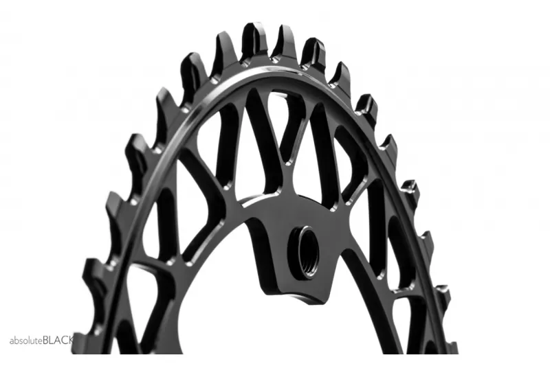 Absolute Black Gravel 1X Oval 110x5 Narrow-Wide Chainring : Black-1