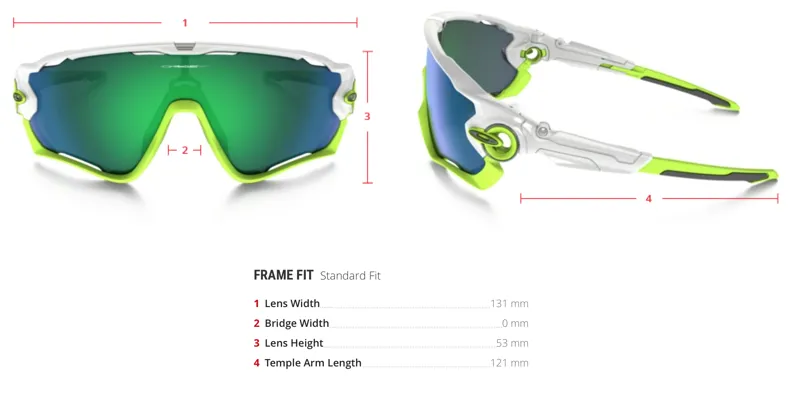 oakley jawbreaker dimensions