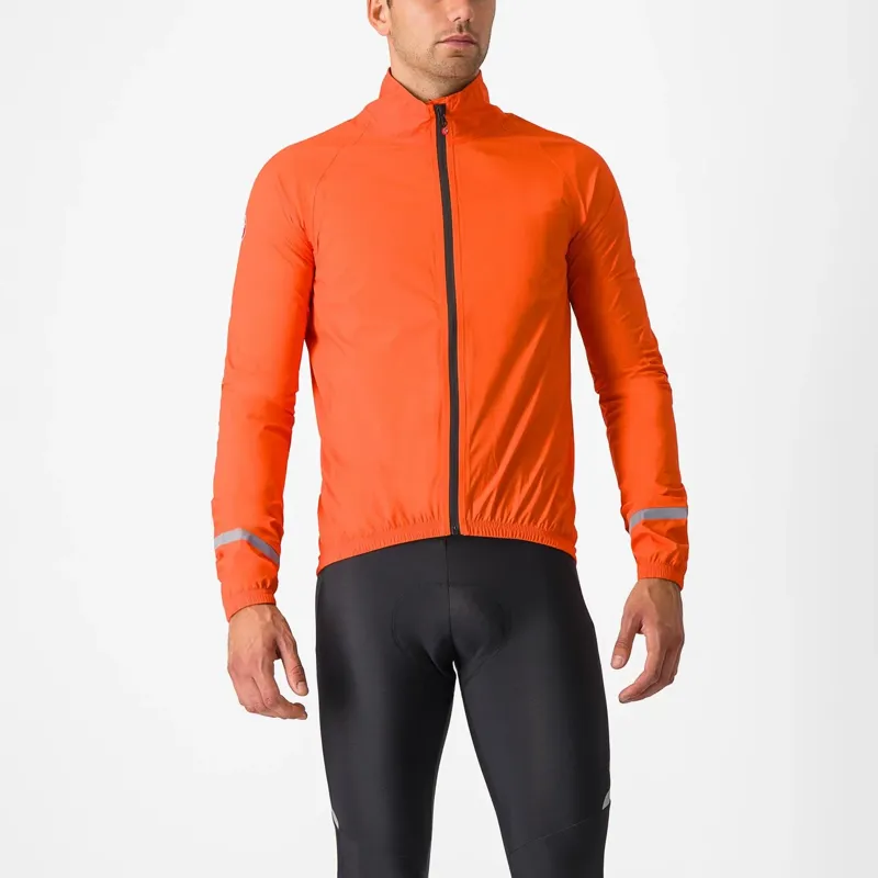 Castelli Emergency 2 Mens Rain Jacket in Orange-2