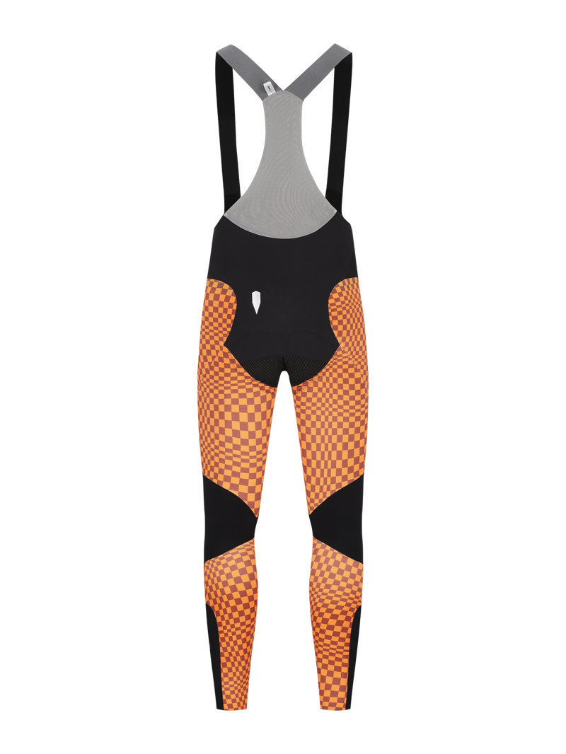 Q36.5 Dottore Hybrid Bib Tights :  CHECK ORANGE-1