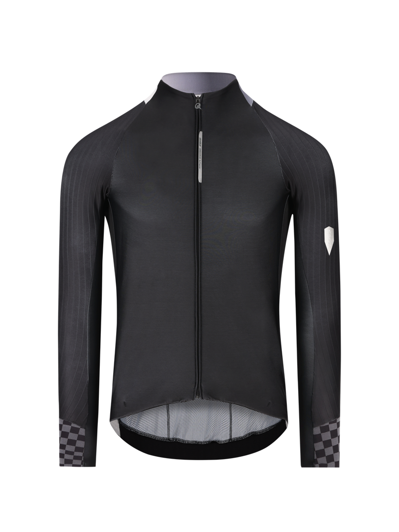 Q36.5 Gregarius Hybrid Collar Fade Long Sleeve Jersey : Black