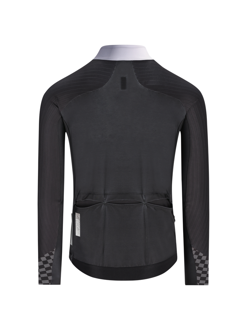 Q36.5 Gregarius Hybrid Collar Fade Long Sleeve Jersey : Black-1
