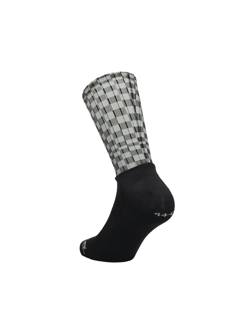 Q36.5 Dottore Aero 19 Socks : Check Grey-1
