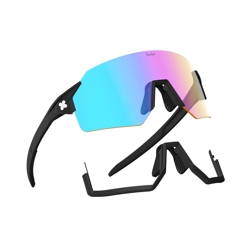 SunGod AIRAS : Matte Black / IRIS HV Blue Photochromic Sunglasses-1