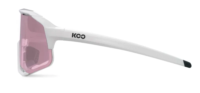 KOO Demos Unisex Sunglasses : White with PHOTOCHROMIC Pink lens-2