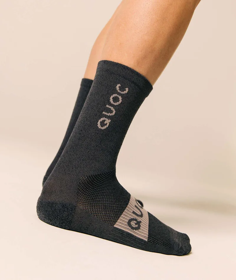 QUOC All Season Merino Wool Sock : CHARCOAL-1