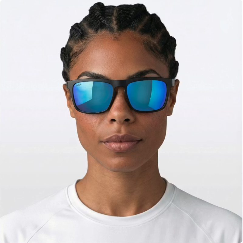 Sungod RENEGADES : Matte Black Frame with Blue Lens-3