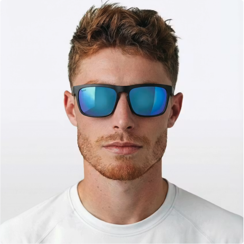 Sungod RENEGADES : Matte Black Frame with Blue Lens-5