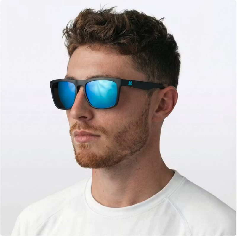 Sungod RENEGADES : Matte Black Frame with Blue Lens-6